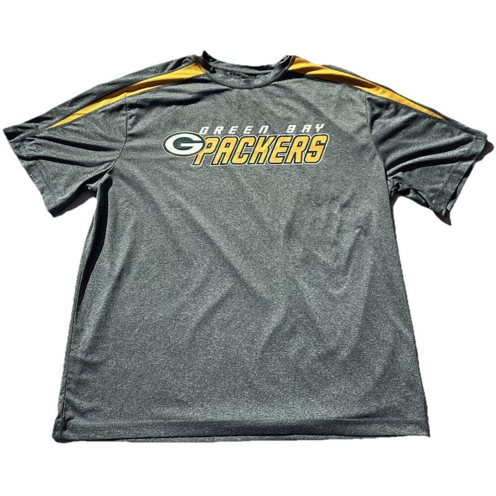 NFL Green Bay Packers Men's Short Sleeve Performance T-Shirt in Grey Large